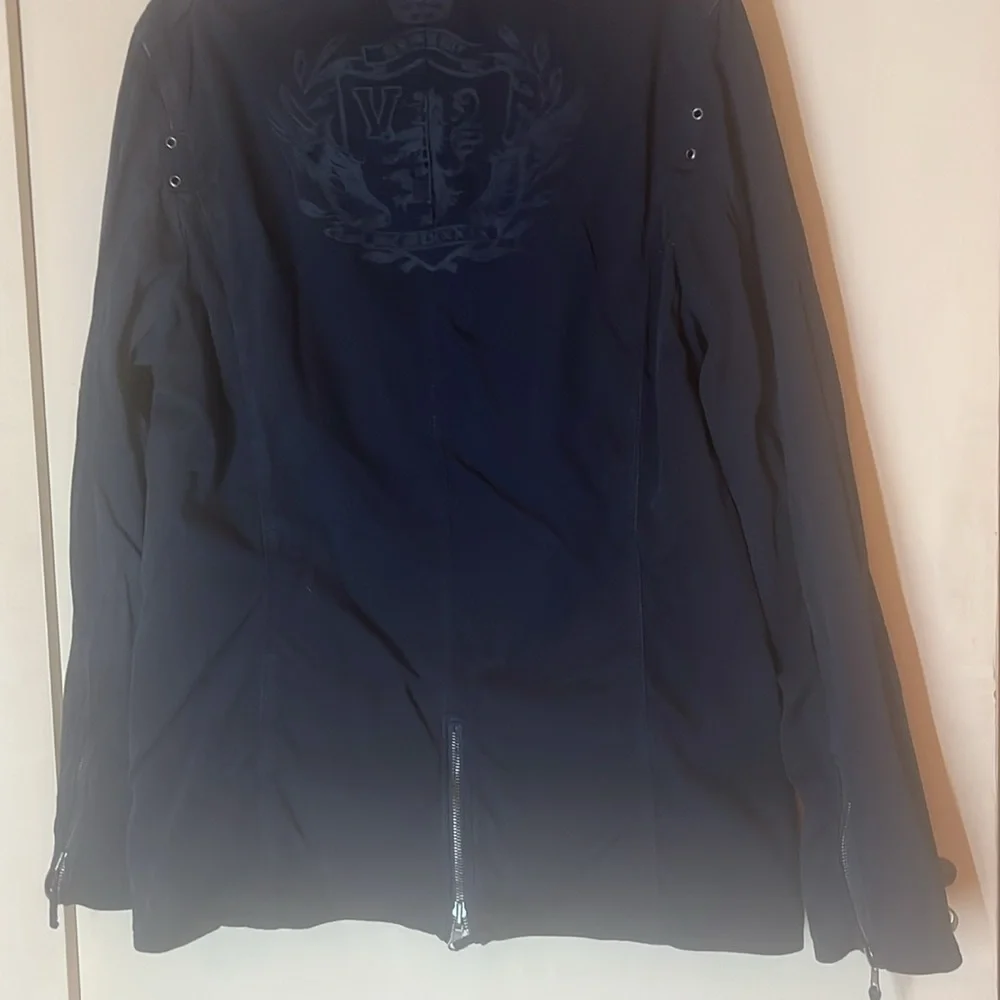 Essentials Navy Blazer with Patch Details reversible men’s large - Picture 12 of 15